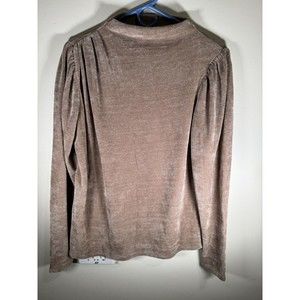 Express Beige Chenille Ruched Shoulder Mock Neck Sweater - Size L - Long Sleeve.